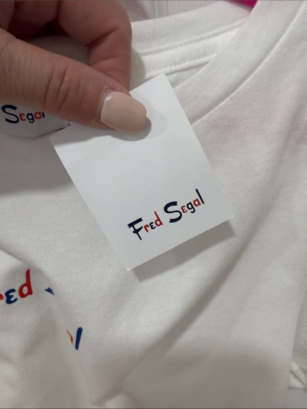 Women's Fred Segal White Short Sleeve Logo Tee Sz M — image 5 of 6